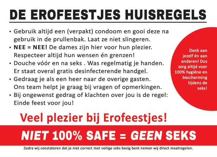 Flyer safe-sex bij Erofeestjes